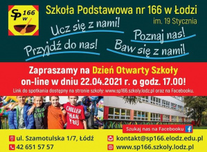 To już dzisiaj! Drzwi otwarte w SP 166